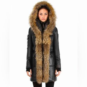 Rudsak Geller Down Jacket with Fur Trim Black (Size M)
